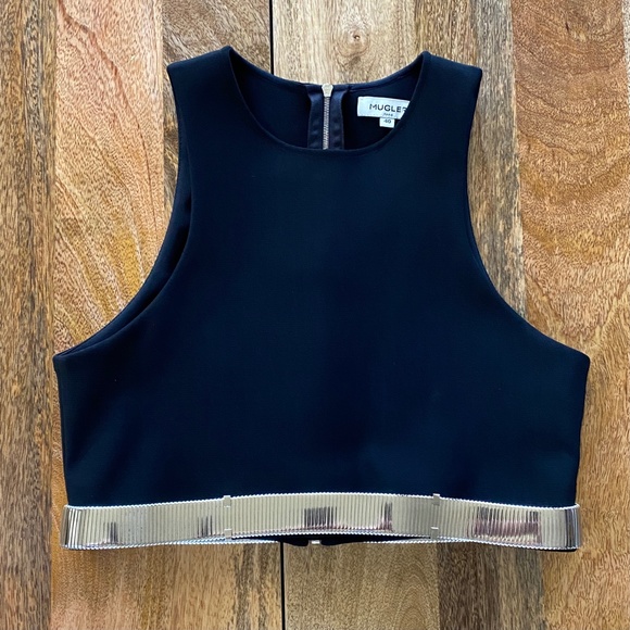 Mugler Runway Black Chain Crop Top NEW US8/M     *  RESERVED  * - Picture 5 of 11